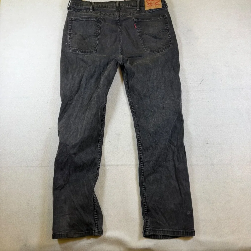Levis 514 Straight Fit Jeans Mens 38x30 Faded Black Denim Pants Classic 5-Pocket